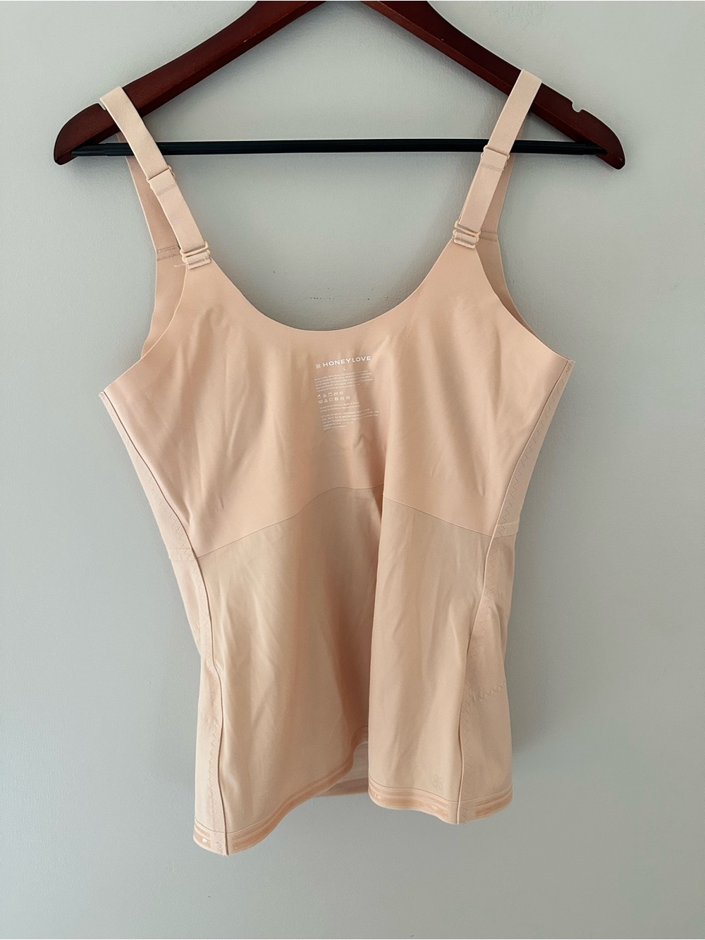 Honeylove Seamless Sculpting Lift Wear Pink Nude Shaping Tank Top Sz L - Picture 10 of 14